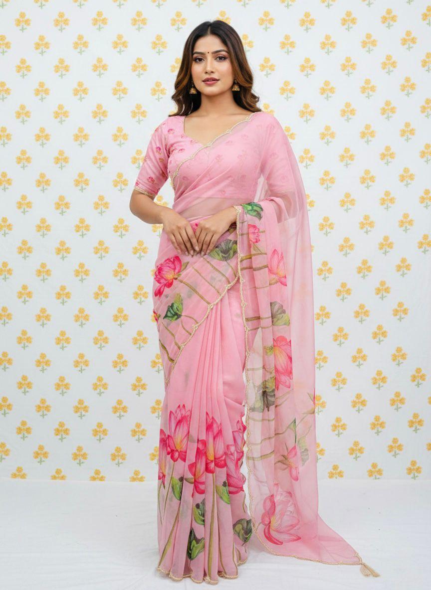 Soft Tabby Floral Print Saree