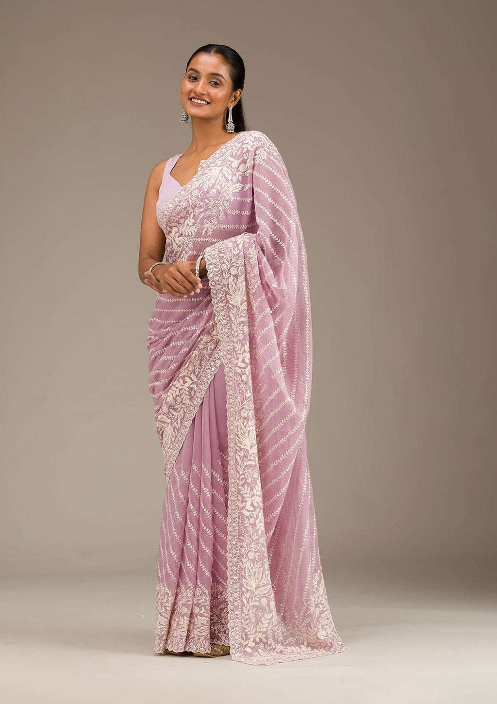 Fox Georgette Sarees in soothing pastel tones