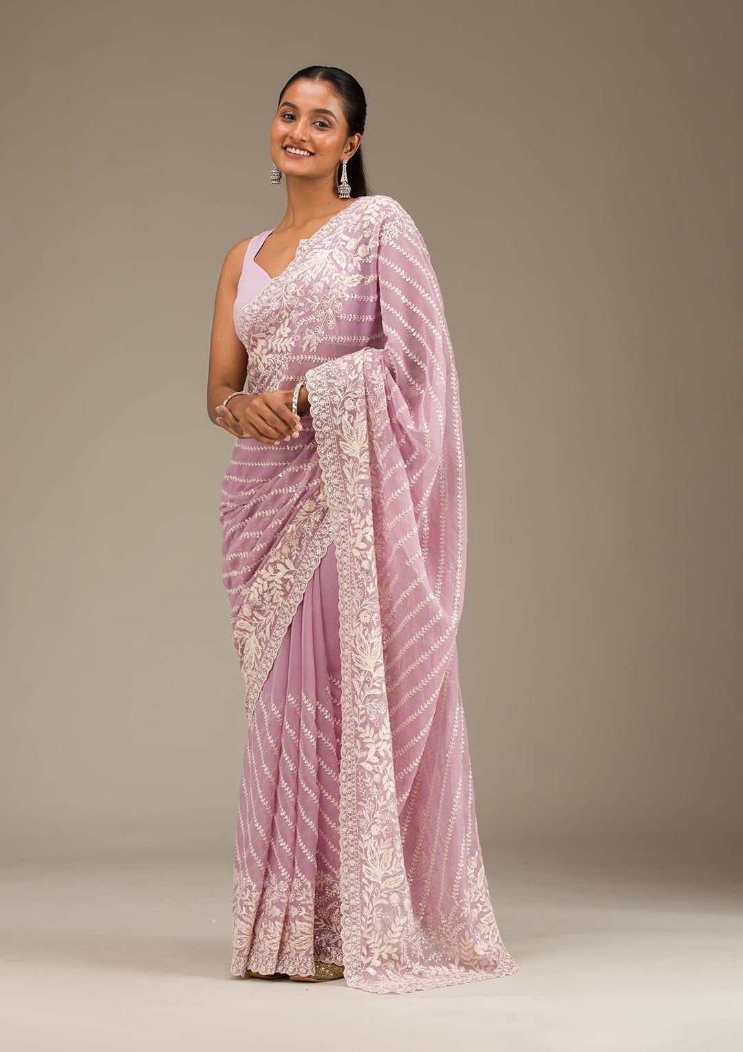 Fox Georgette Sarees in soothing pastel tones