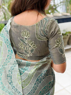 LINEN COPPER JARI SAREE