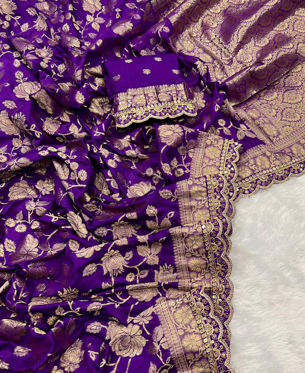 Wedding Attire pure khaddi georgette designer saree