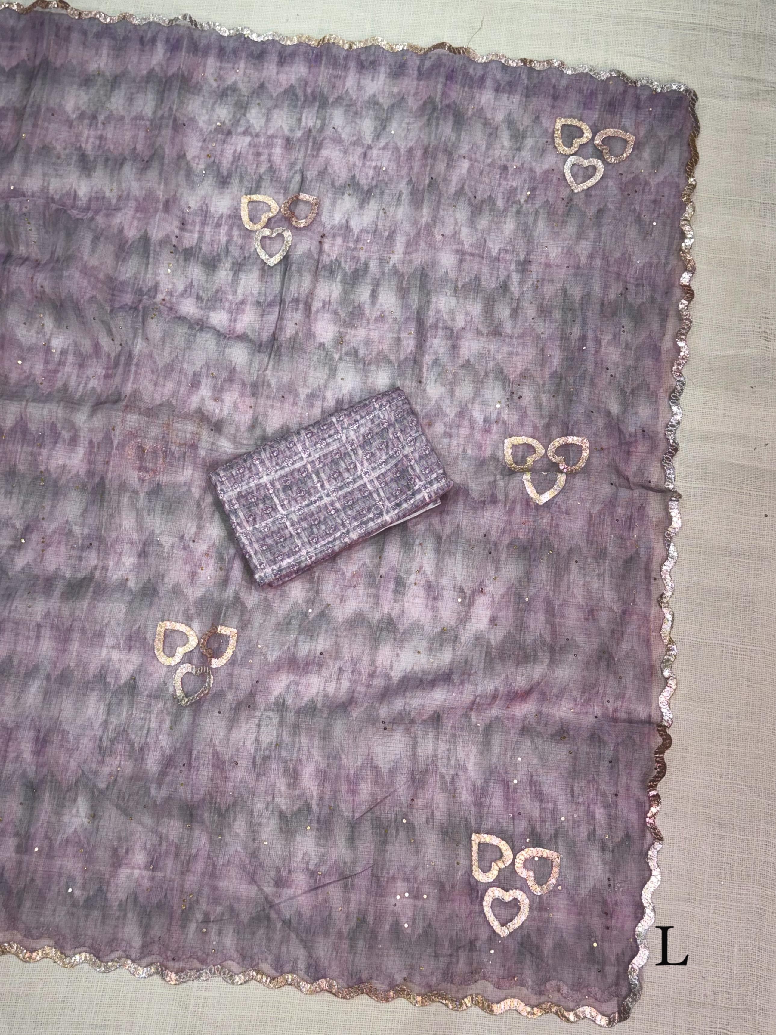 Heart beat Leno Cotton Saree