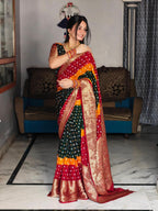 Kanjivaram Bandhani Dani Saree