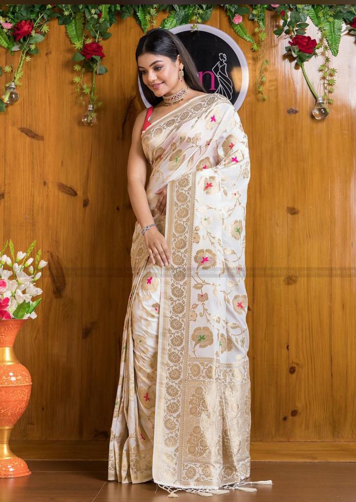 BEAUTIFUL GOLD ZARI WEAVING SAREE