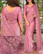 Fendy Satin Checks Saree