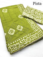 batik print seqance star saree