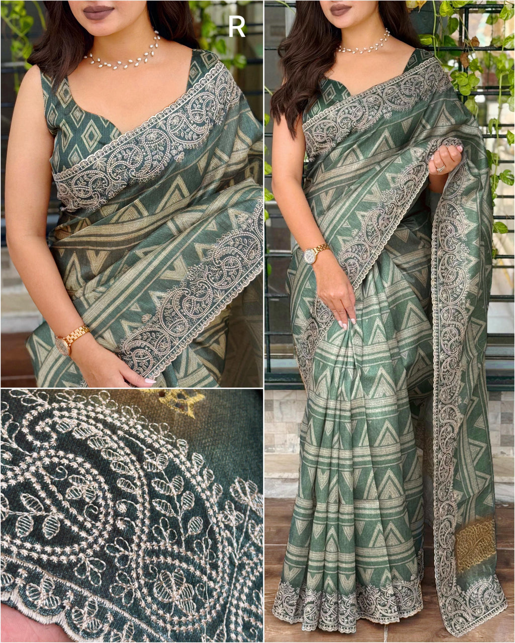 TUSSER SILK DIGITAL PRINT SAREE