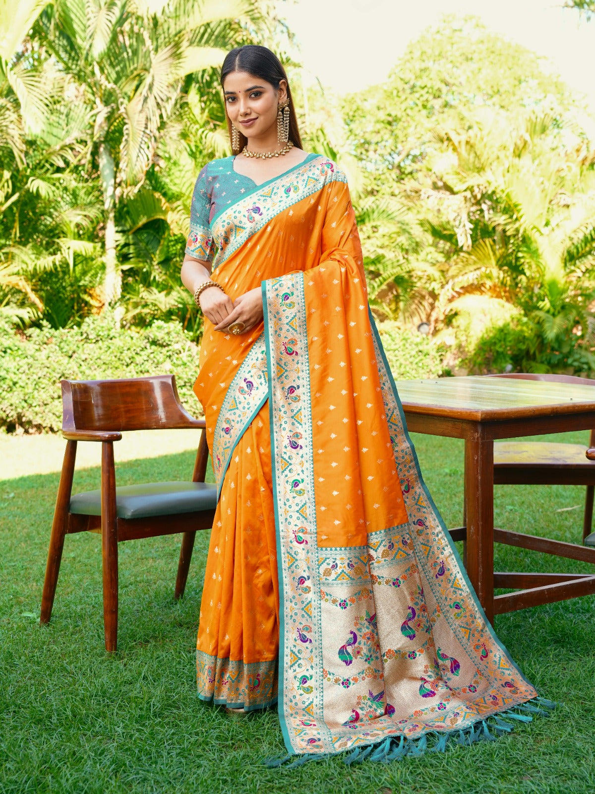 Soft Silk Paithani Saree With Gold Zari