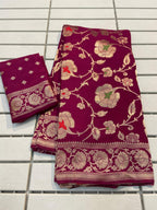 BEAUTIFUL GOLD ZARI WEAVING SAREE