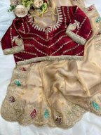 very soft nd elegant fendy sartin fabric saree