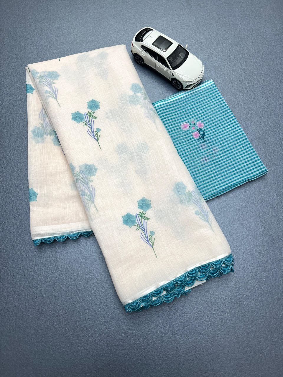 Plain Linen Saree