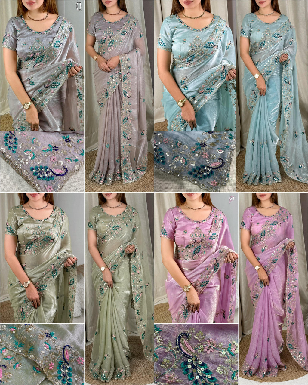Gangaur Peacock Fandy Chiffon Saree