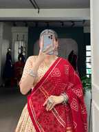 Tasar Silk Bandhej Lahenga