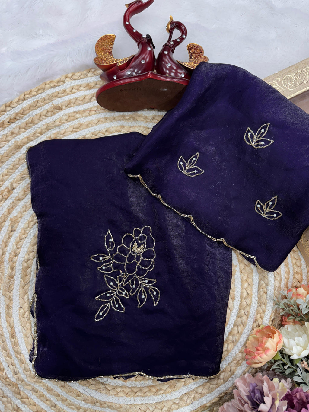 Soft  Space Silk Purple Saree