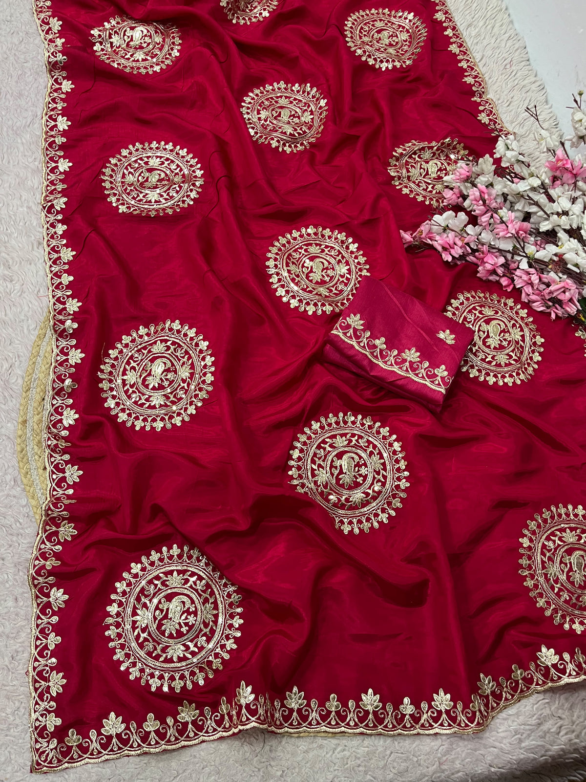 Karvachauth Special Gotafoil Butta Saree