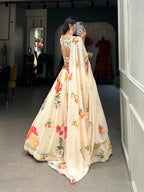 Floral Print Georgette Lehenga