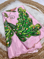 Handwork Elegance & Digital Print Saree