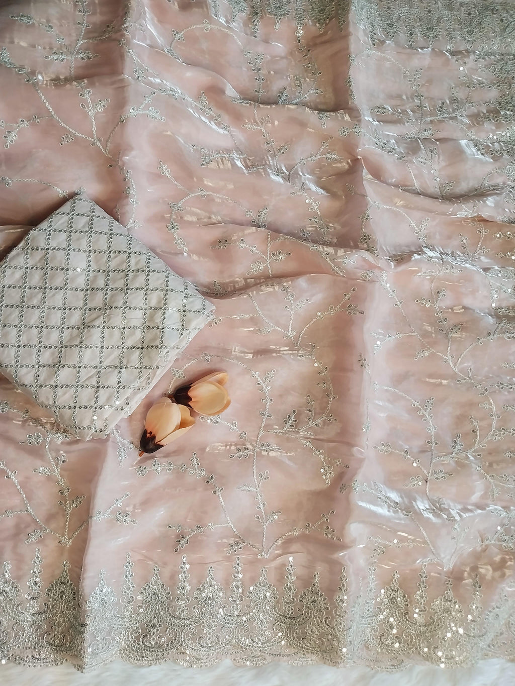 Pure Satin Organza Silk Saree