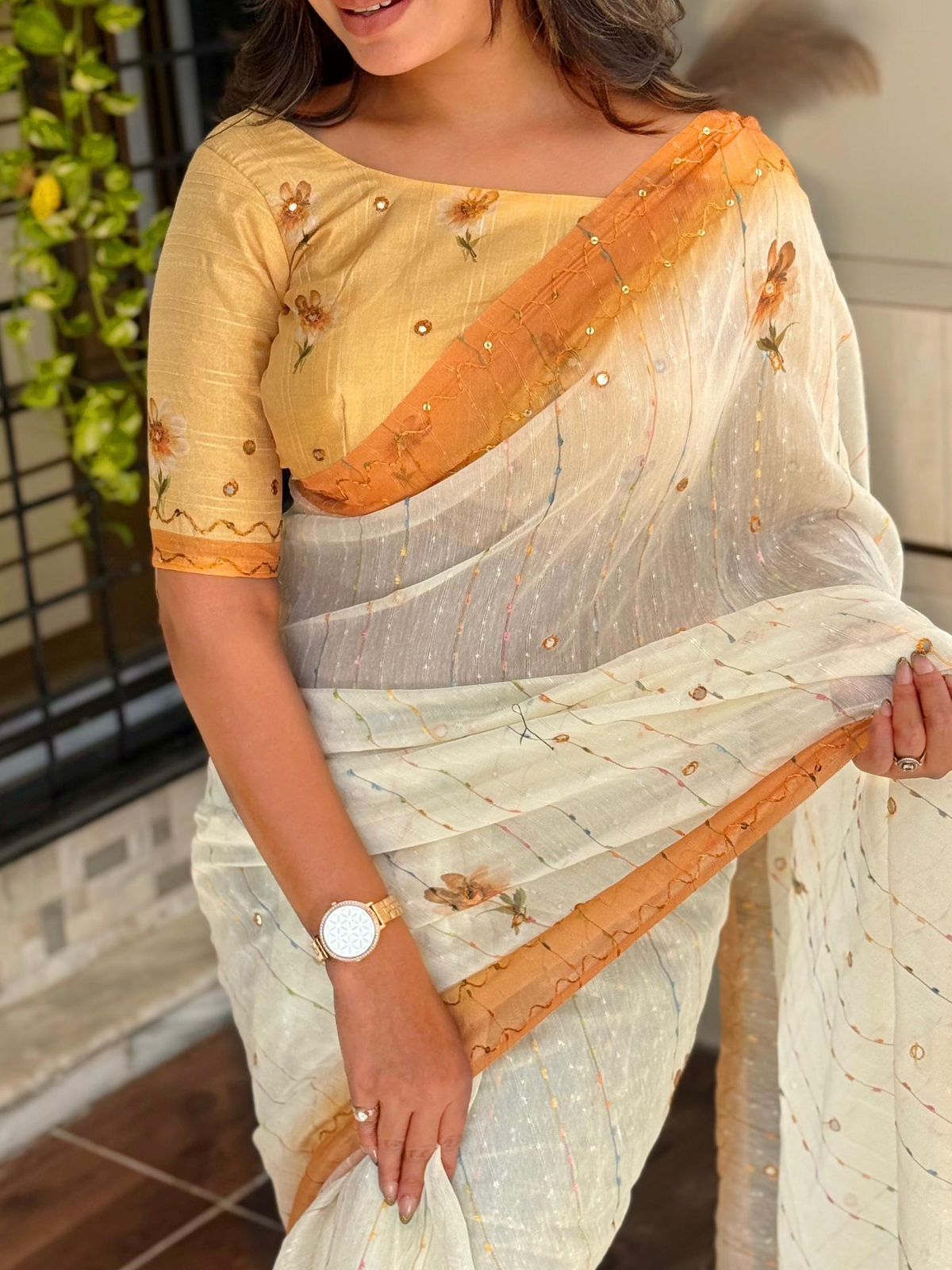 GADHWAL LINEN SAREE