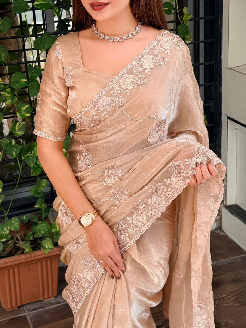 FENDY WEDDING BEIGE SAREE