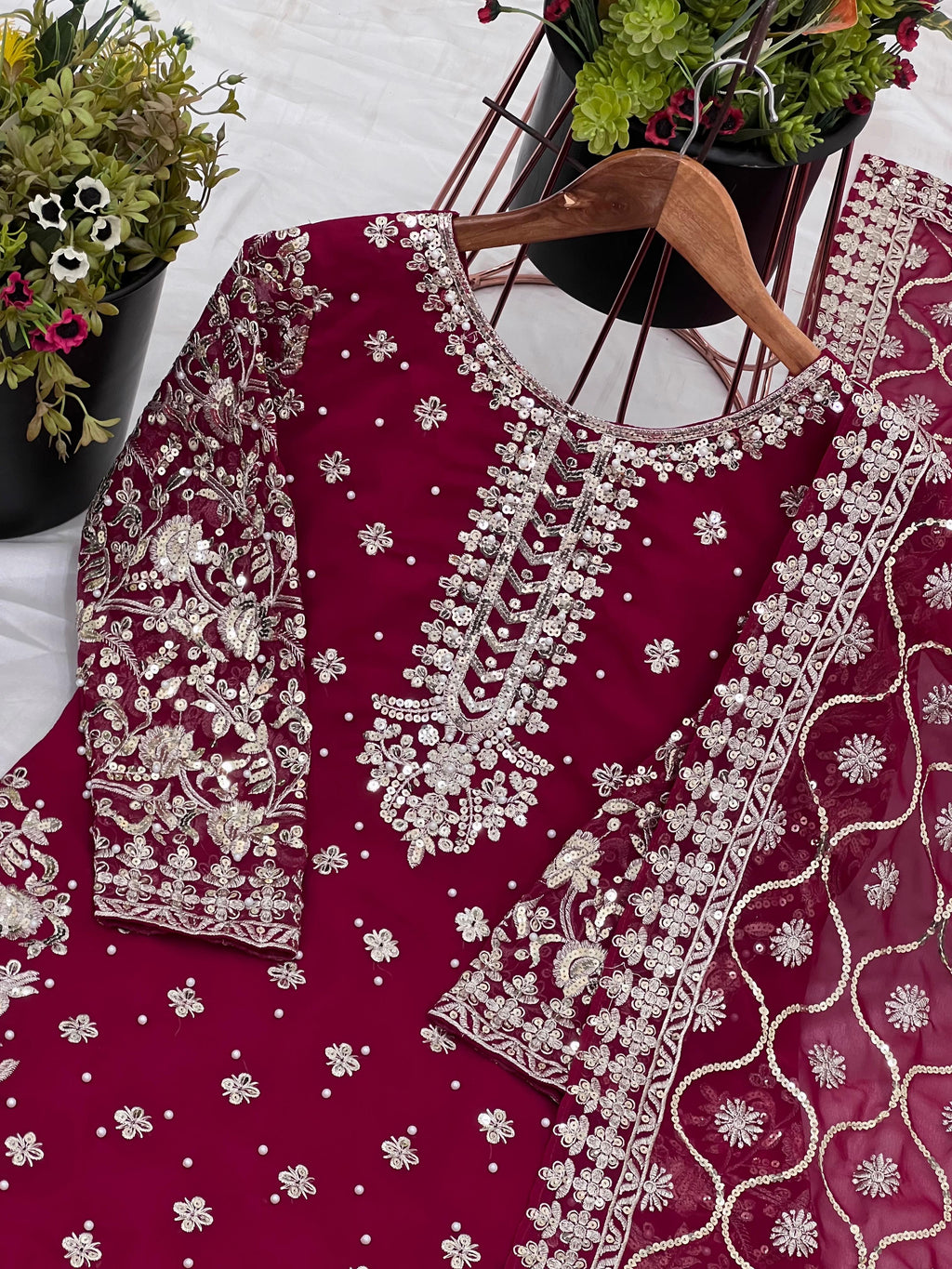 Party Wear Look Top-Plazzo