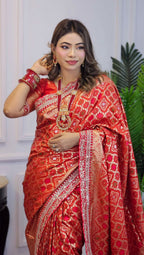 SOFT RUSSIAN BANDHEJ SAREE
