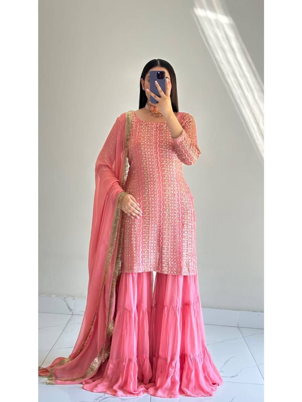 New Designer Party Top Pallazo & Dupatta Set👗