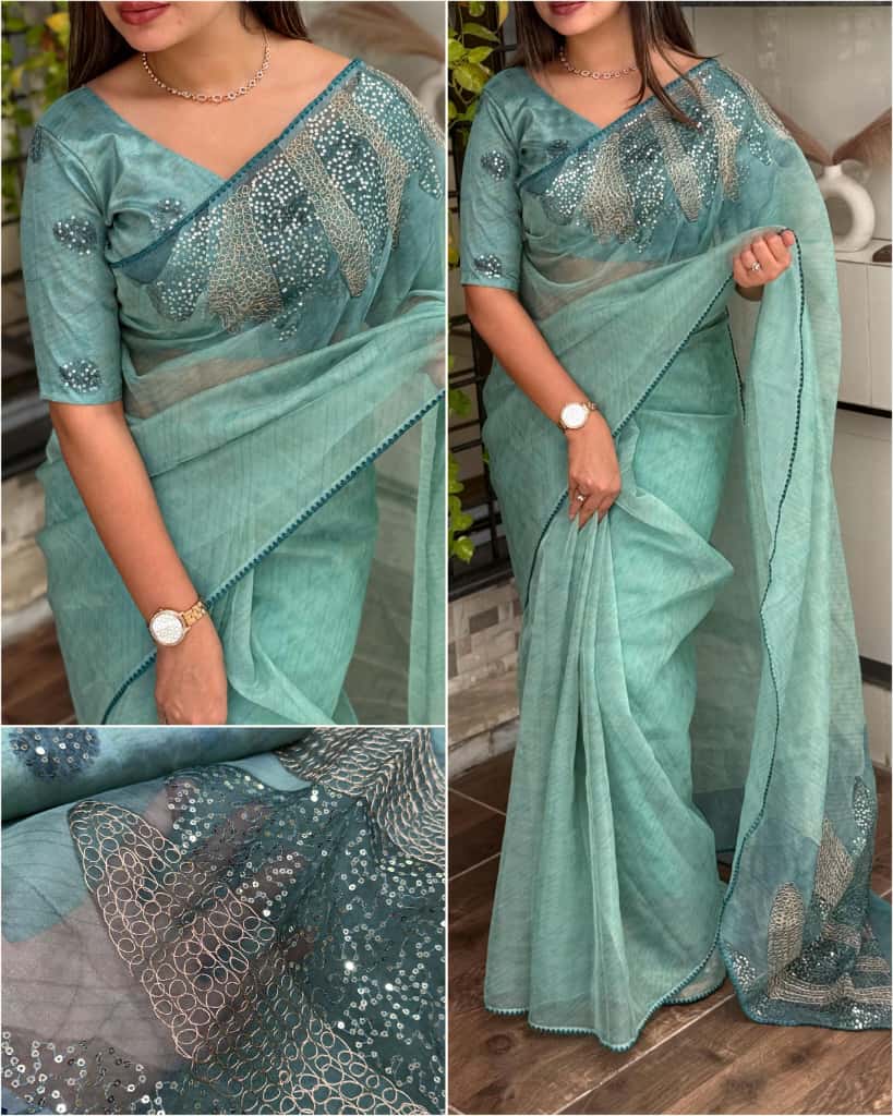 Rimzim Pure Tissue Organza Saree