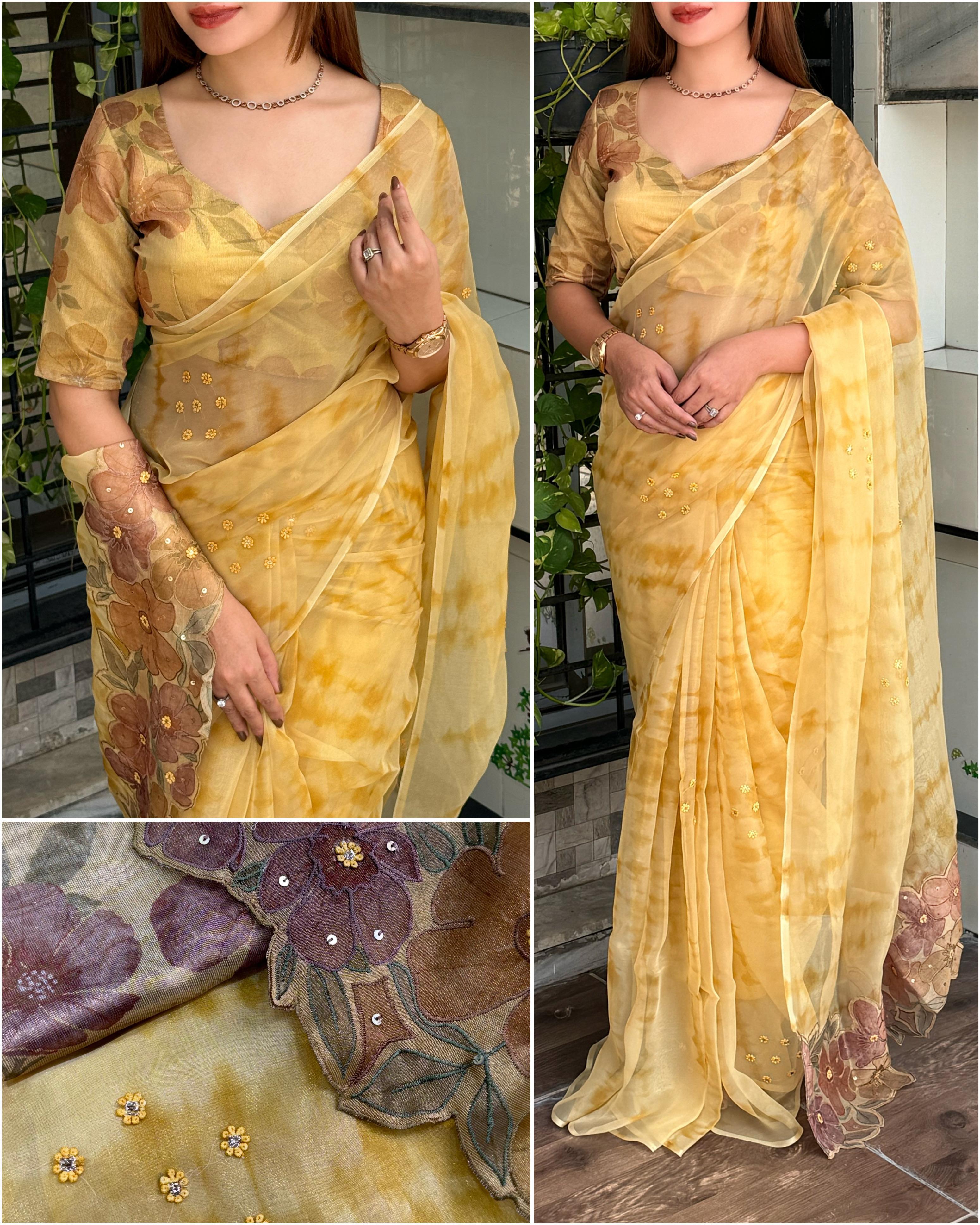 Pure Soft Glass Tissue Saree