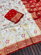 DOLLA SILK WHITE SAREE
