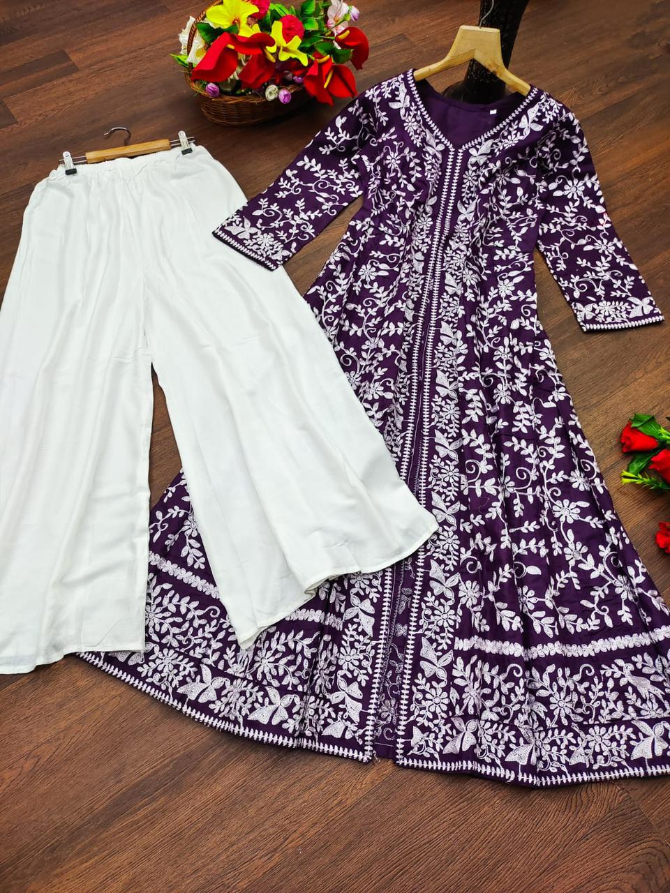 STYLISH DESIGNER HEAVY EMBROIDERY WORK GOWN