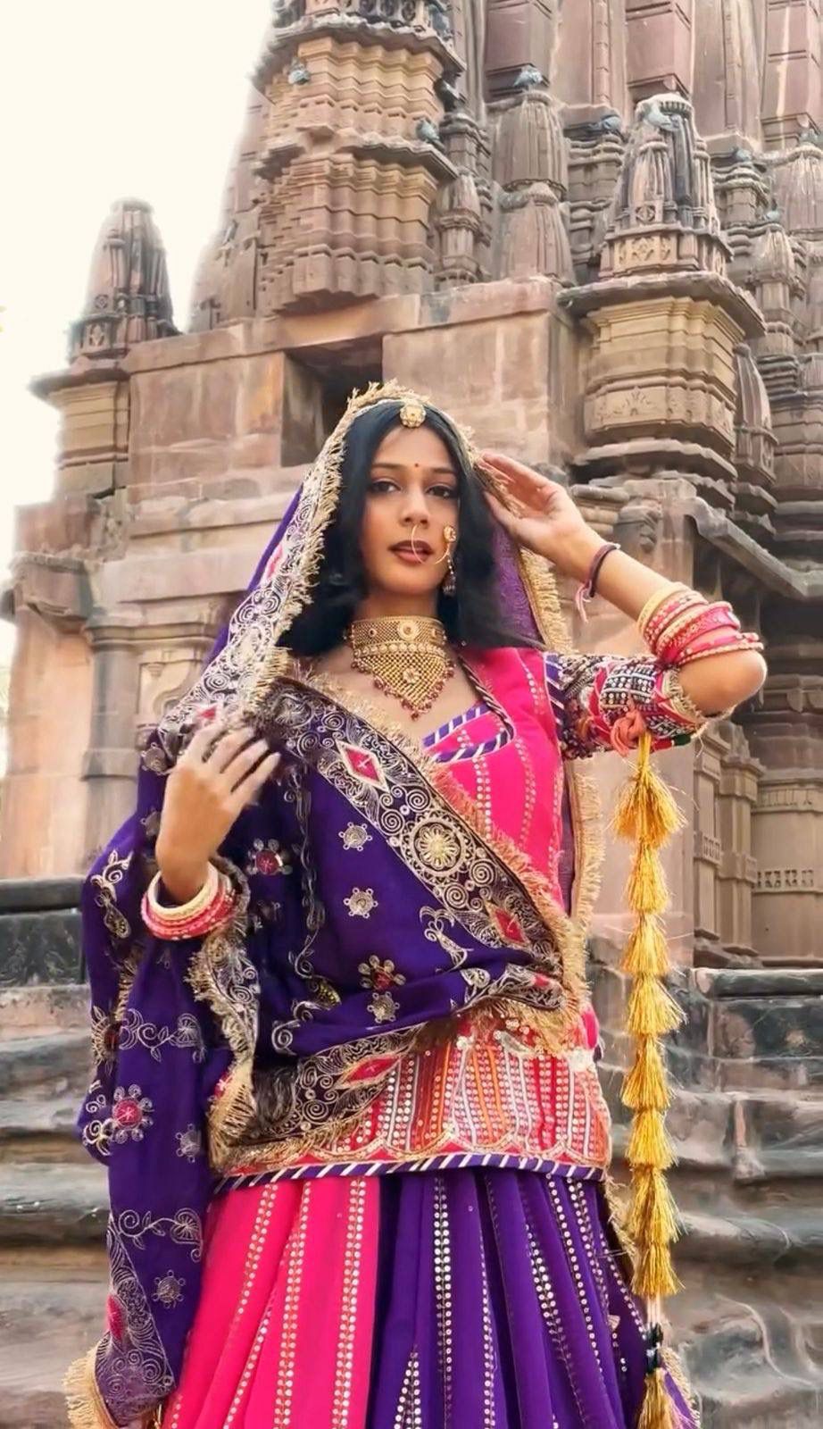 Fox Georgette Darbari Poshak Lahenga