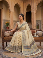 Viral Ajrak Mirror Work Saree