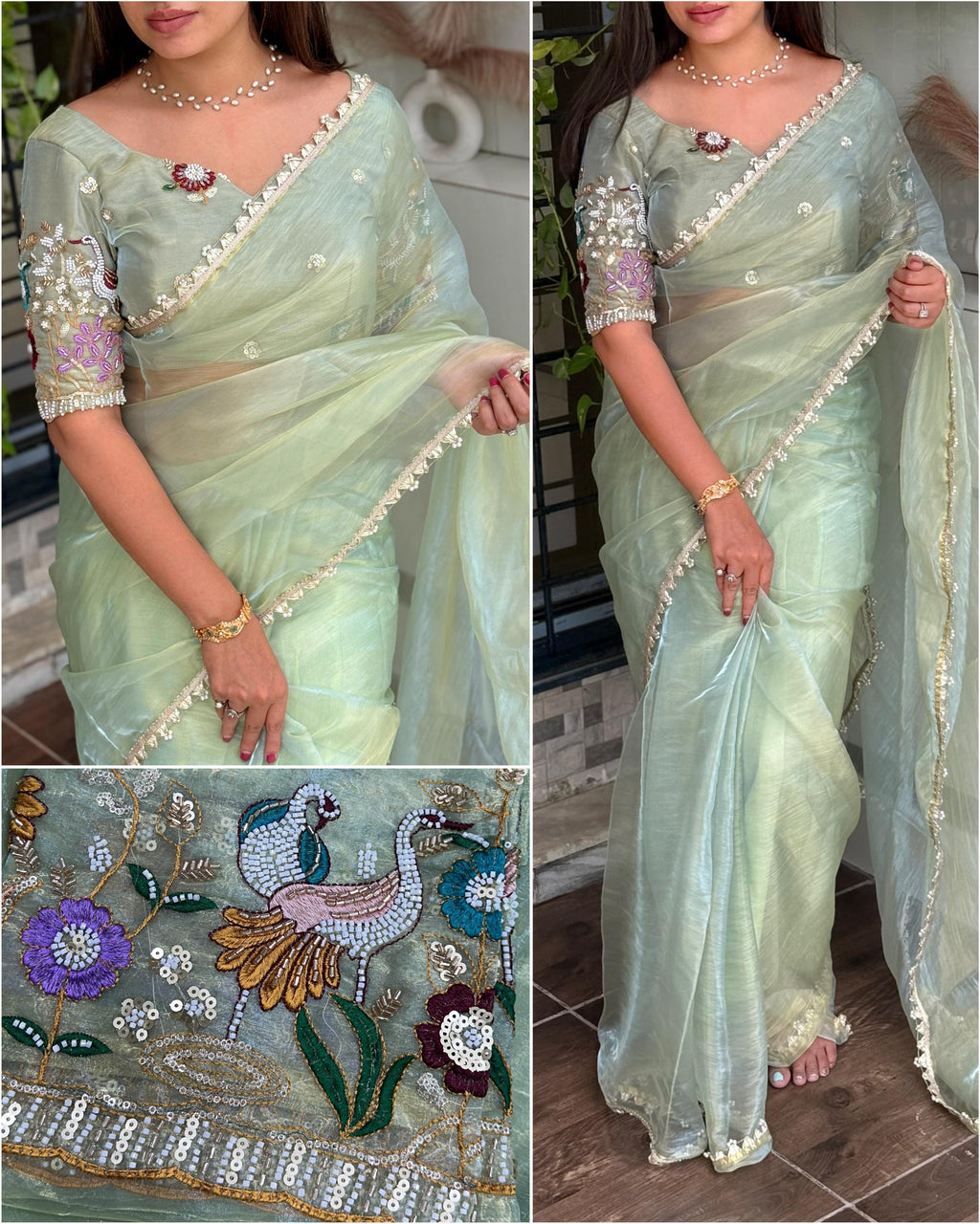 LIQUID ORGANZA SAREE