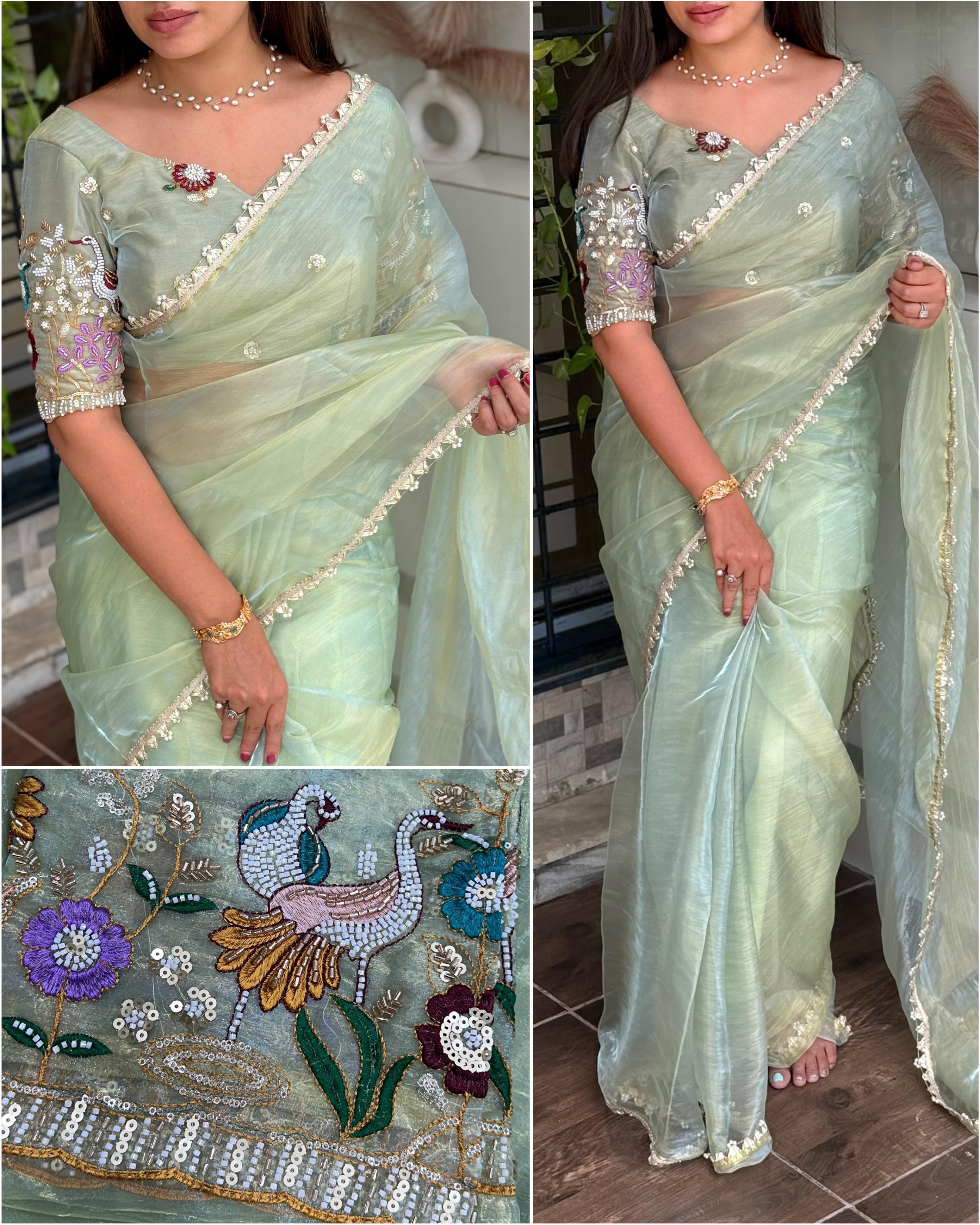 LIQUID ORGANZA SAREE