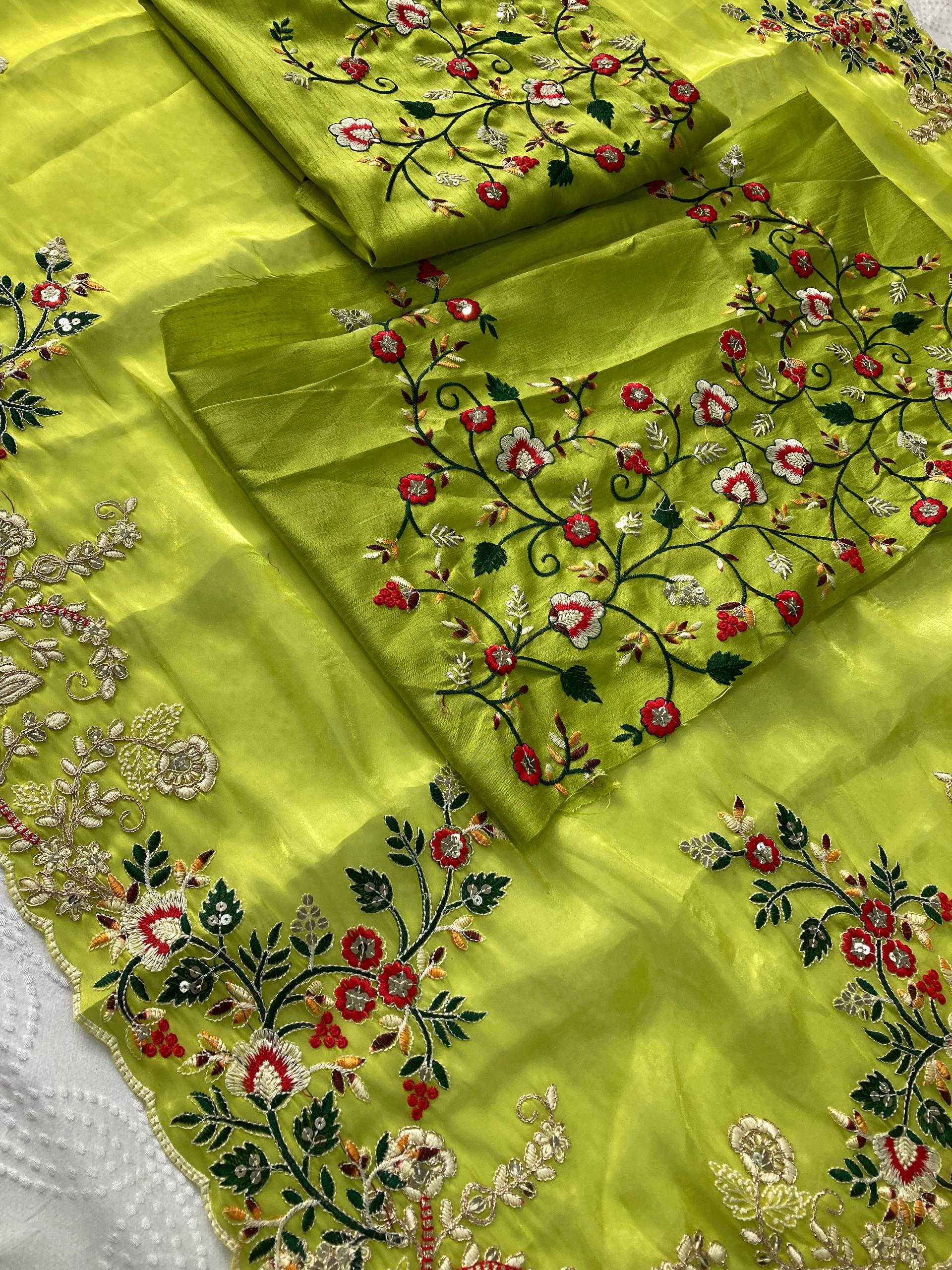 Party Wear Zimmy Chu Lemon Saree