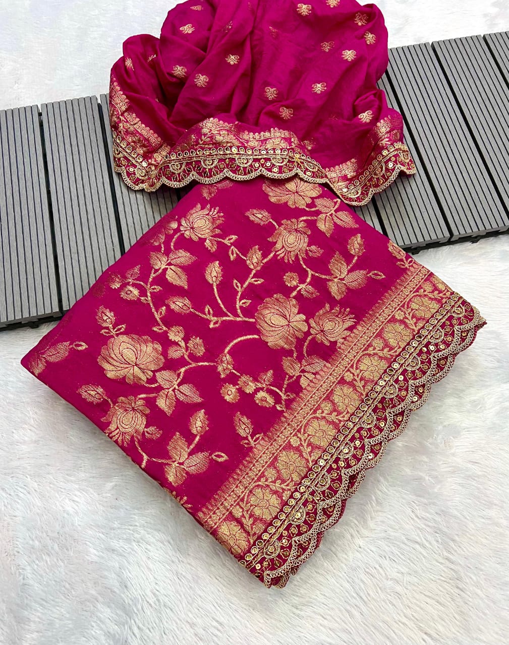 Wedding Attire pure khaddi georgette designer saree
