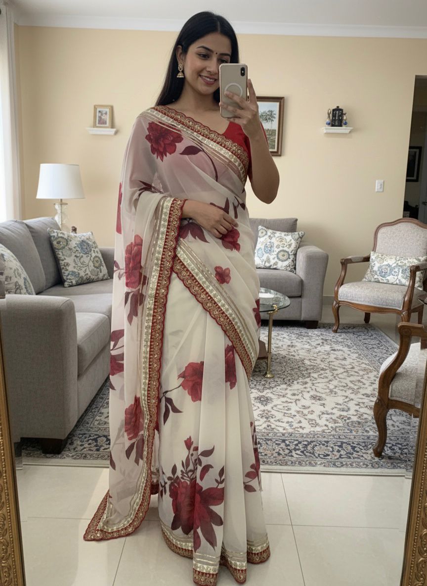 Soft Georgette With Beautiful Floral Print