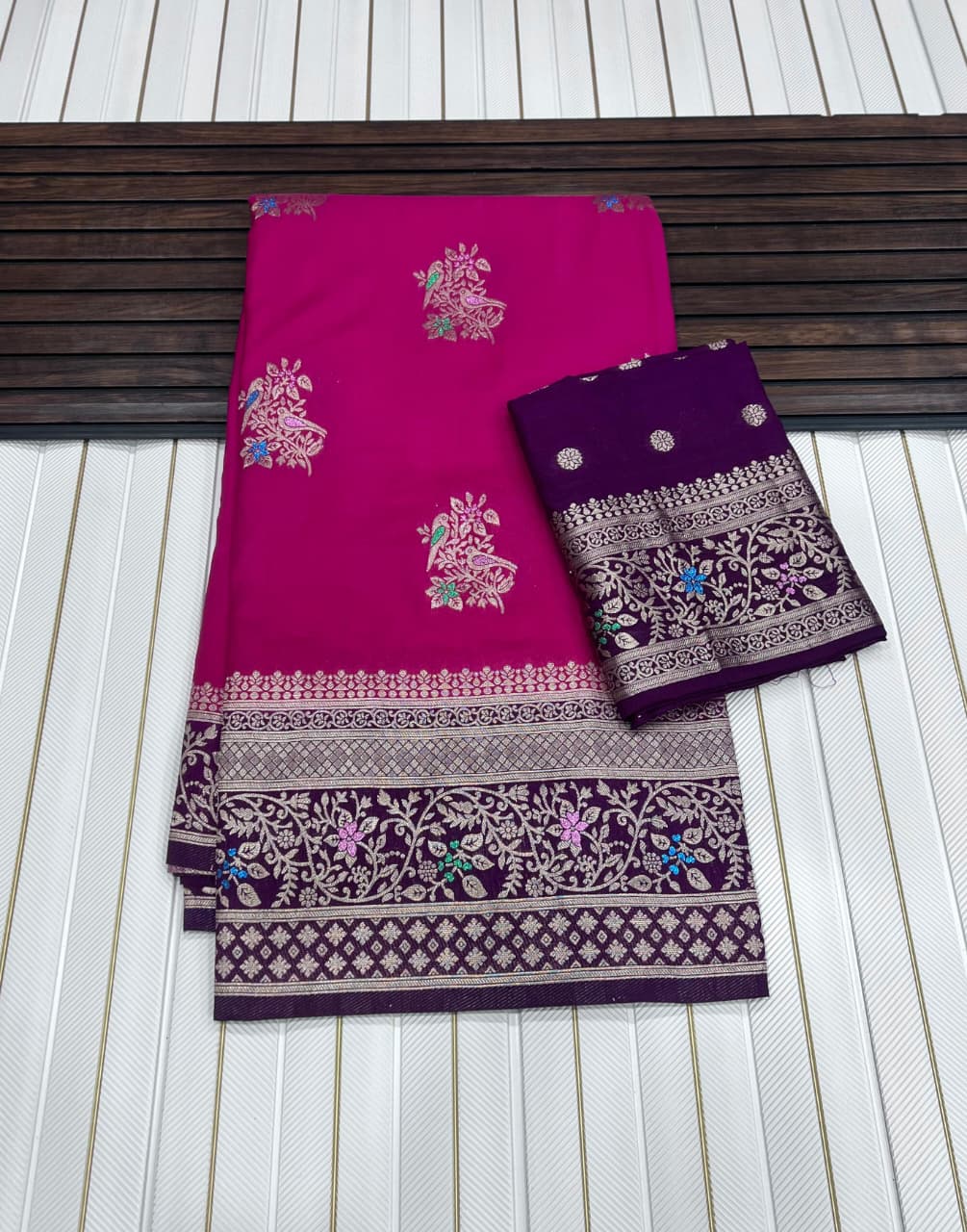 Pure Khaddi Crep Georgette Antique Colour Saree