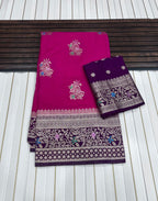 Pure Khaddi Crep Georgette Antique Colour Saree