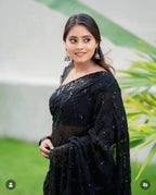 Bollywood BlockBuster Sanya Malhotra SEQUINS Design Launching Saree