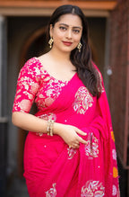 New pure chanderi gharchola emboridary saree