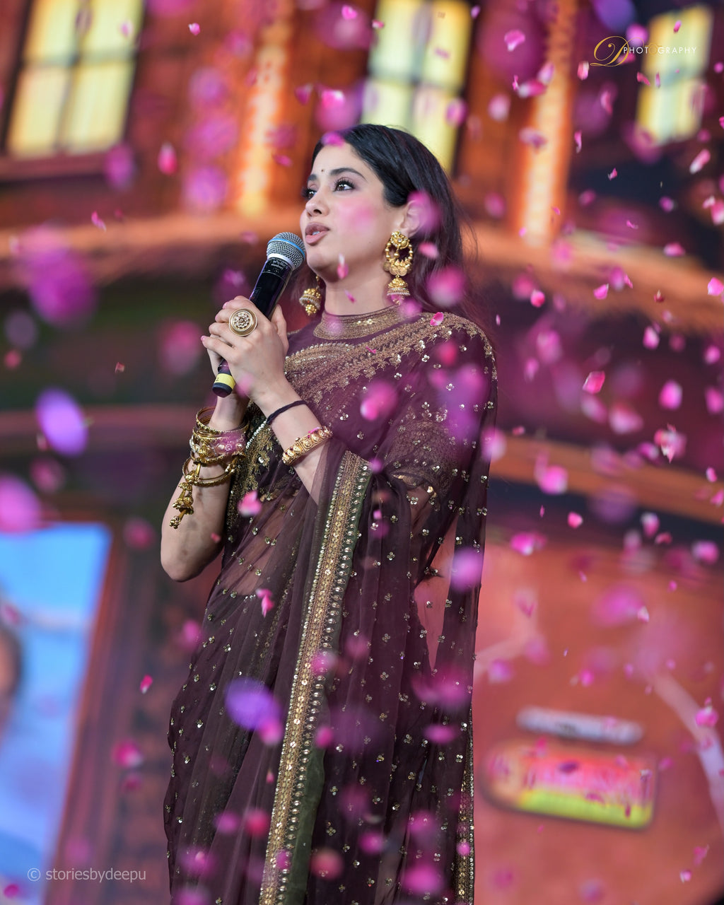 Bollywood Star Janvi kapoor Soft Twill Saree