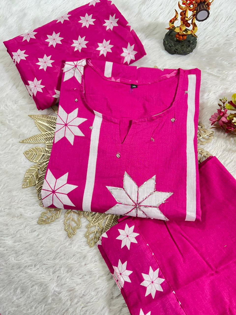 Kurti With Pent with Dupatta Set