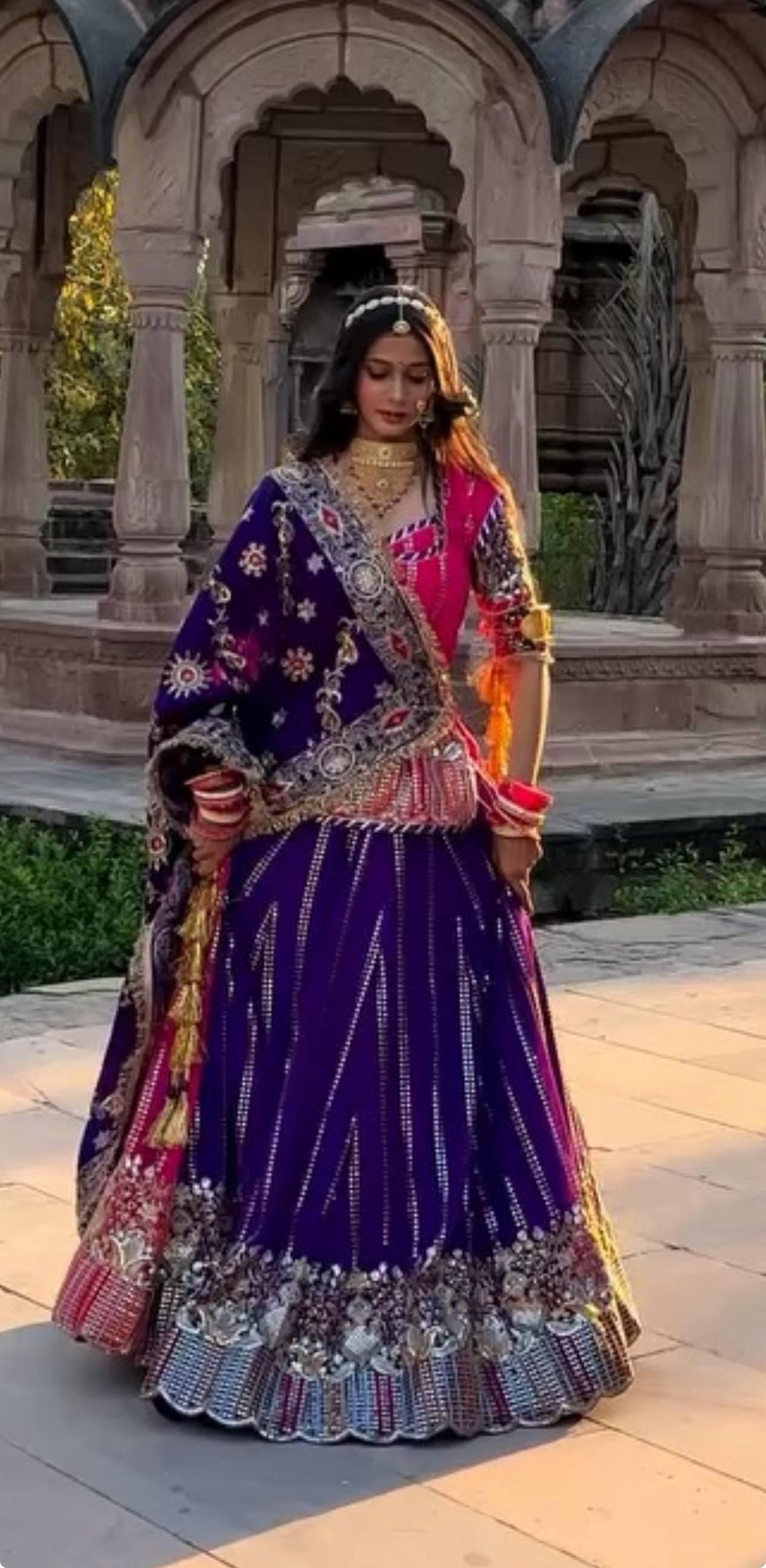 Fox Georgette Darbari Poshak Lahenga