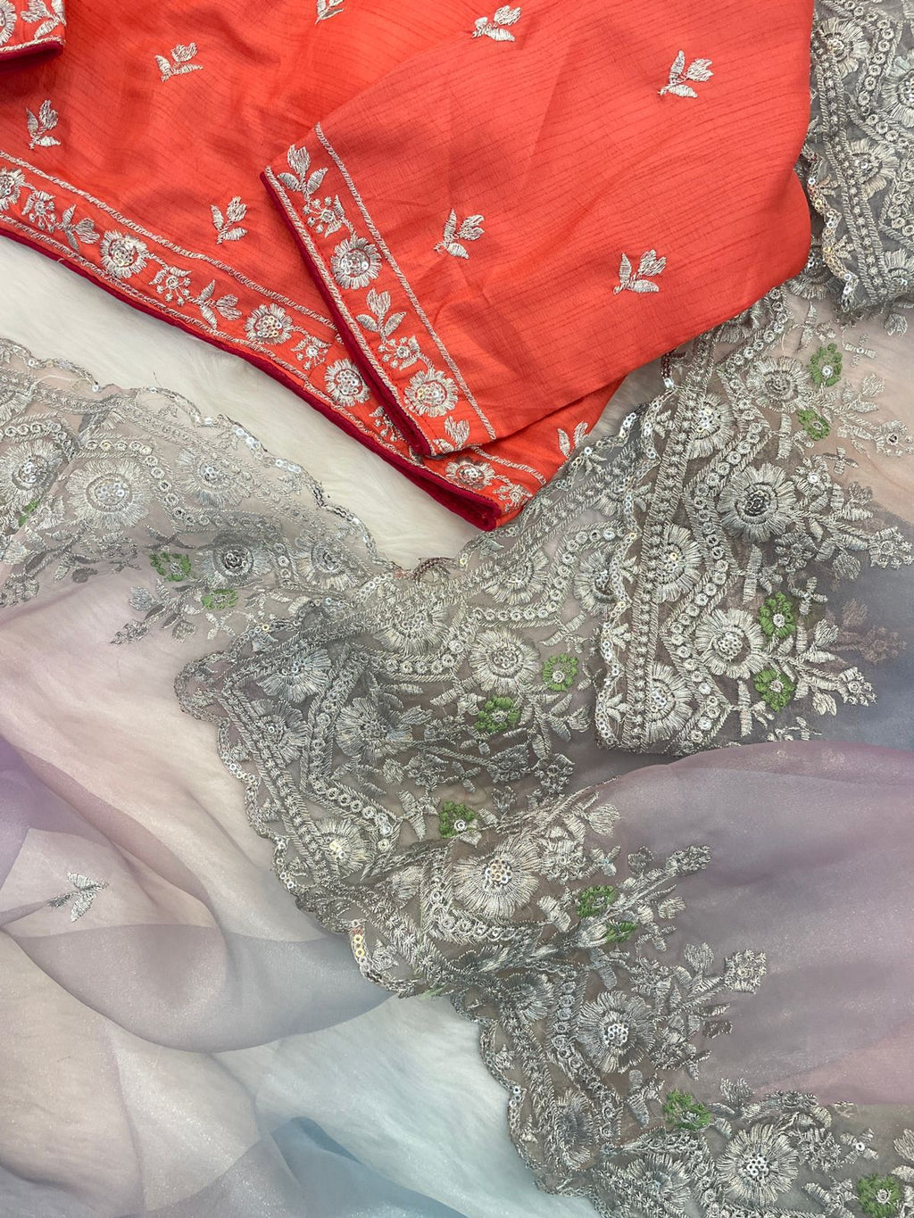 Soft Satin Organza Lehariya Print  Saree