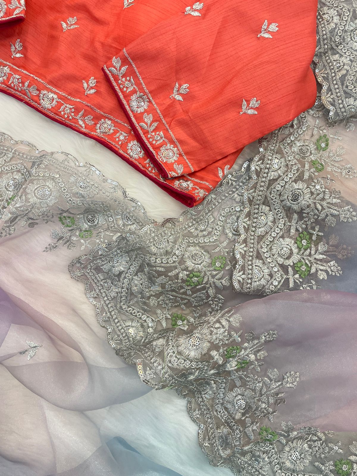 Soft Satin Organza Lehariya Print  Saree