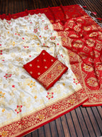 DOLLA SILK WHITE SAREE