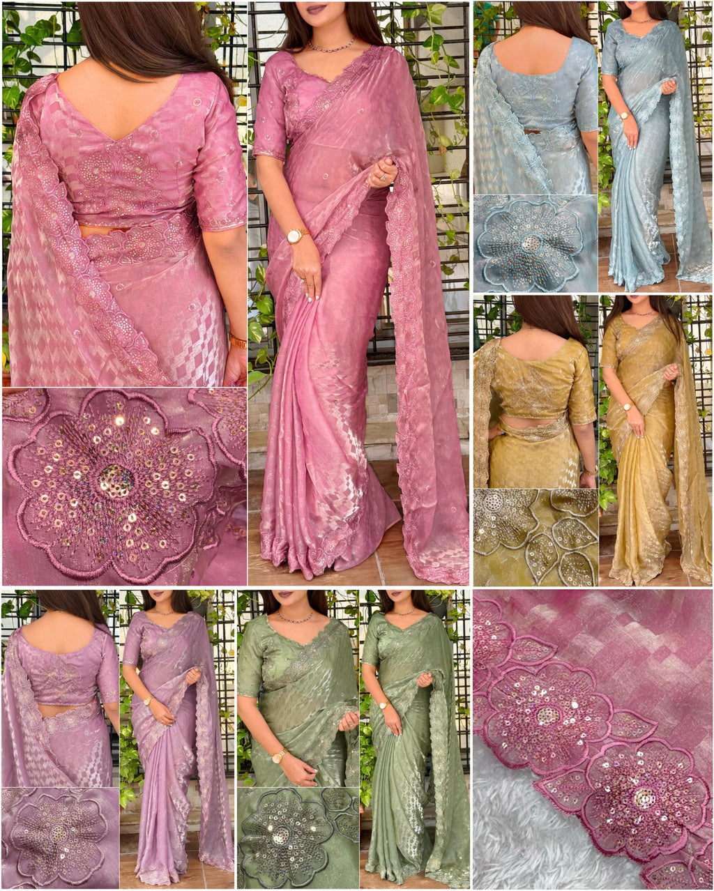 Fendy Satin Checks Saree