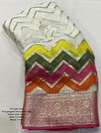 New Premium Hand Painted Pure Georgette Saree
